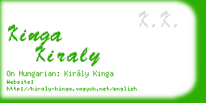 kinga kiraly business card